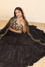 Black 56 kali Hand Embroidery Lehenga Set