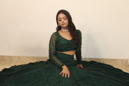 Green 56 Kali Lehenga Set of 3