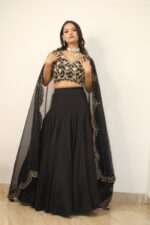 Black 56 kali Hand Embroidery Lehenga Set - Image 2