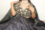 Black 56 kali Hand Embroidery Lehenga Set - Image 3